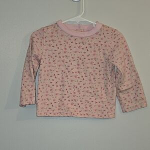 Little Lass Pink Floral Long Sleeve Tee